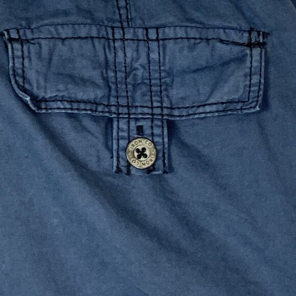 NWT Iron Co Cargo Shorts Mens 34 Indigo Blue Casual with Belt  Pockets Cotton - Picture 4 of 11